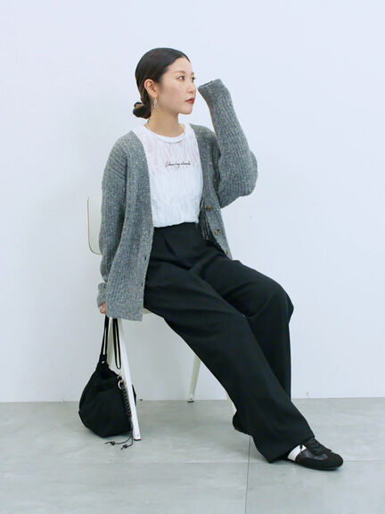 シアージャガードロゴ入りプルオーバー（オフホワイト/チャコールグレー/Ｓグレー）｜Samansa Mos2 blue（サマンサモスモス ブルー）通販