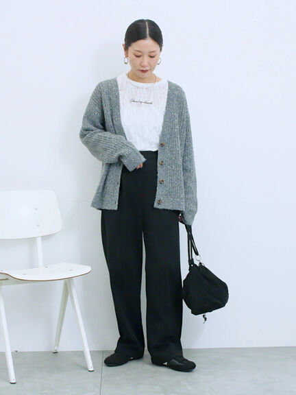 シアージャガードロゴ入りプルオーバー（オフホワイト/チャコールグレー/Ｓグレー）｜Samansa Mos2 blue（サマンサモスモス ブルー）通販