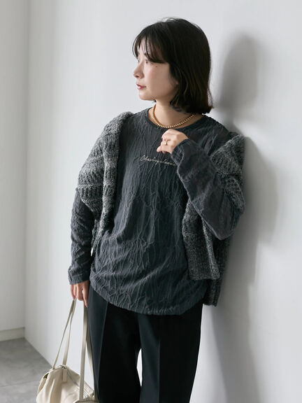 シアージャガードロゴ入りプルオーバー（オフホワイト/チャコールグレー/Ｓグレー）｜Samansa Mos2 blue（サマンサモスモス ブルー）通販