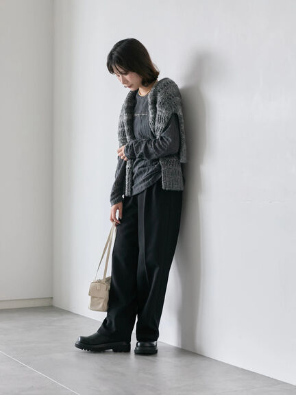 シアージャガードロゴ入りプルオーバー（オフホワイト/チャコールグレー/Ｓグレー）｜Samansa Mos2 blue（サマンサモスモス ブルー）通販