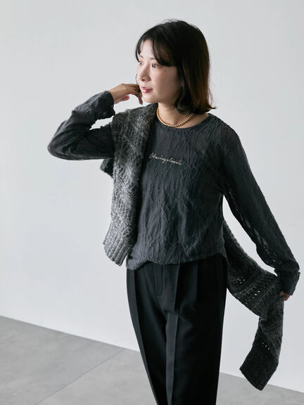 シアージャガードロゴ入りプルオーバー（オフホワイト/チャコールグレー/Ｓグレー）｜Samansa Mos2 blue（サマンサモスモス ブルー）通販