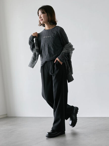 シアージャガードロゴ入りプルオーバー（オフホワイト/チャコールグレー/Ｓグレー）｜Samansa Mos2 blue（サマンサモスモス ブルー）通販