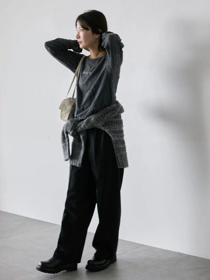 シアージャガードロゴ入りプルオーバー（オフホワイト/チャコールグレー/Ｓグレー）｜Samansa Mos2 blue（サマンサモスモス ブルー）通販