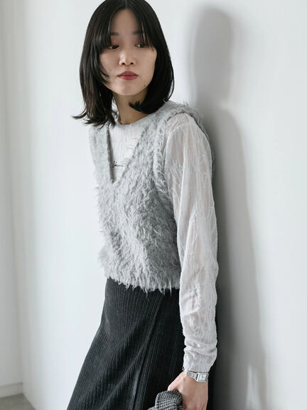 シアージャガードロゴ入りプルオーバー（オフホワイト/チャコールグレー/Ｓグレー）｜Samansa Mos2 blue（サマンサモスモス ブルー）通販