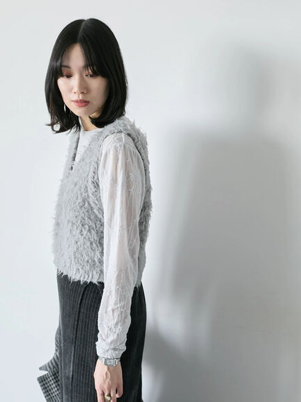 シアージャガードロゴ入りプルオーバー（オフホワイト/チャコールグレー/Ｓグレー）｜Samansa Mos2 blue（サマンサモスモス ブルー）通販