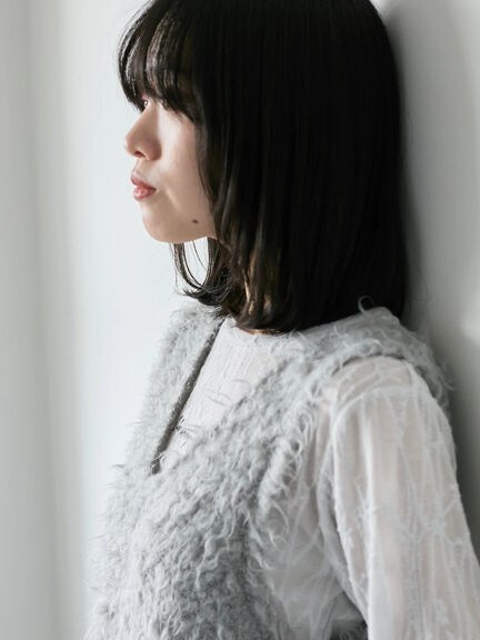 シアージャガードロゴ入りプルオーバー（オフホワイト/チャコールグレー/Ｓグレー）｜Samansa Mos2 blue（サマンサモスモス ブルー）通販