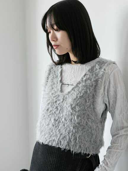 シアージャガードロゴ入りプルオーバー（オフホワイト/チャコールグレー/Ｓグレー）｜Samansa Mos2 blue（サマンサモスモス ブルー）通販