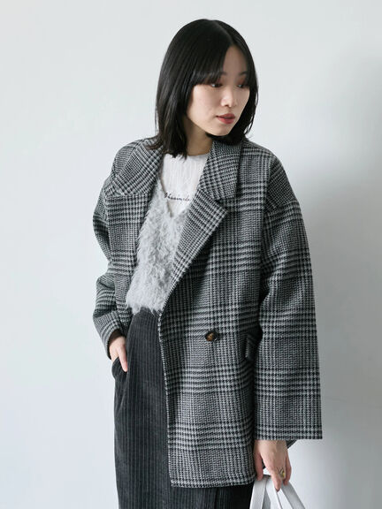 シアージャガードロゴ入りプルオーバー（オフホワイト/チャコールグレー/Ｓグレー）｜Samansa Mos2 blue（サマンサモスモス ブルー）通販