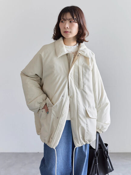 新品 Samansa Mos2 blue コンビキルトコート ベージュ SM2 Samansa Mos2 blue（サマンサモスモスブルー）の「コンビキルトコート