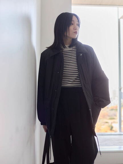 襟付中綿ブルゾン（ブラック/ライトベージュ/カーキ）｜Samansa Mos2 blue（サマンサモスモス ブルー）通販