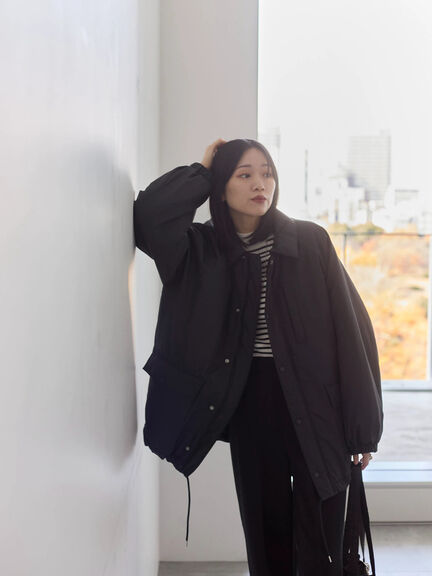 襟付中綿ブルゾン（ブラック/ライトベージュ/カーキ）｜Samansa Mos2 blue（サマンサモスモス ブルー）通販