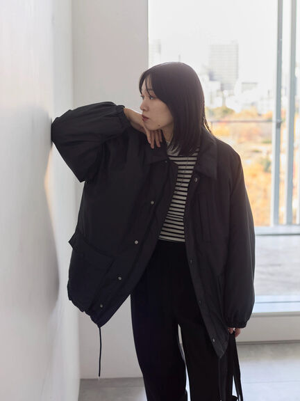 襟付中綿ブルゾン（ブラック/ライトベージュ/カーキ）｜Samansa Mos2 blue（サマンサモスモス ブルー）通販