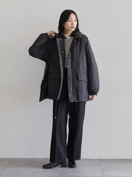 襟付中綿ブルゾン（ブラック/ライトベージュ/カーキ）｜Samansa Mos2 blue（サマンサモスモス ブルー）通販