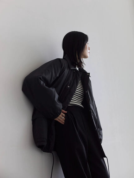 襟付中綿ブルゾン（ブラック/ライトベージュ/カーキ）｜Samansa Mos2 blue（サマンサモスモス ブルー）通販