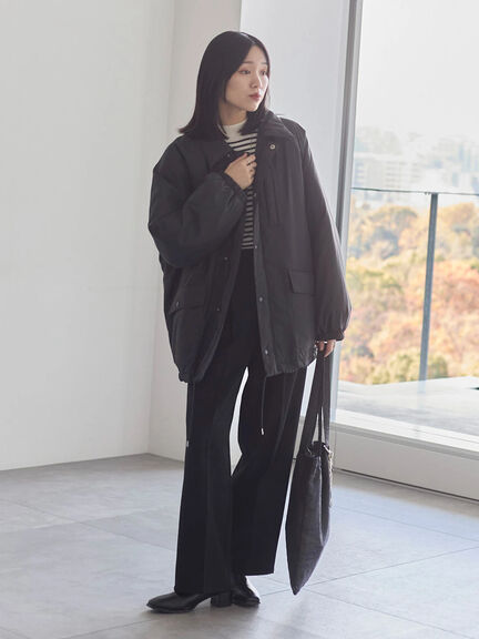 襟付中綿ブルゾン（ブラック/ライトベージュ/カーキ）｜Samansa Mos2 blue（サマンサモスモス ブルー）通販