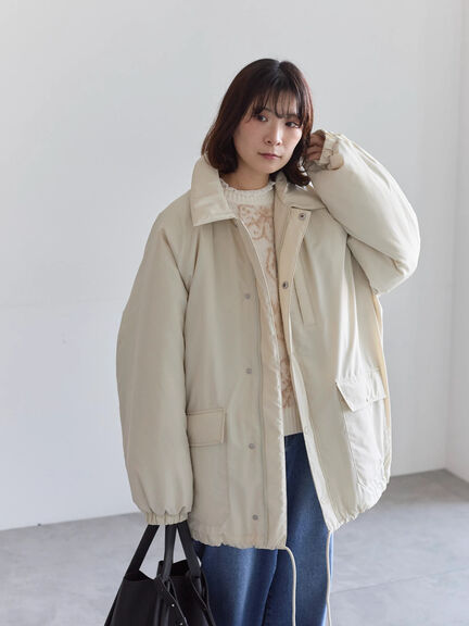 襟付中綿ブルゾン（ブラック/ライトベージュ/カーキ）｜Samansa Mos2 blue（サマンサモスモス ブルー）通販