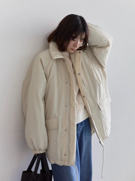 襟付中綿ブルゾン（ブラック/ライトベージュ/カーキ）｜Samansa Mos2 blue（サマンサモスモス ブルー）通販