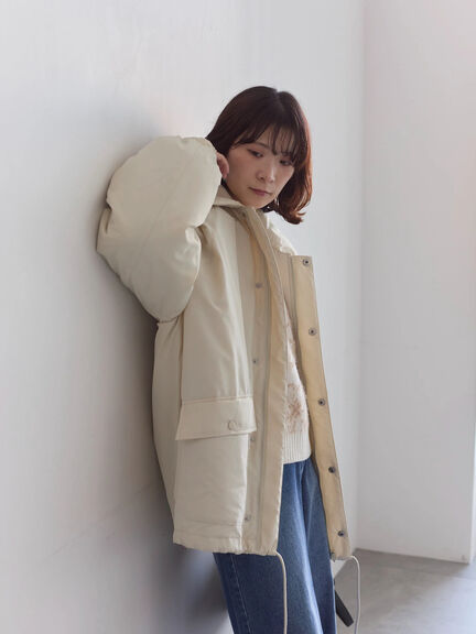 襟付中綿ブルゾン（ブラック/ライトベージュ/カーキ）｜Samansa Mos2 blue（サマンサモスモス ブルー）通販