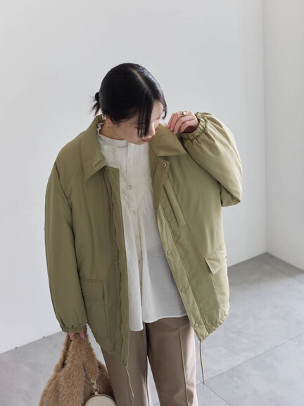 襟付中綿ブルゾン（ブラック/ライトベージュ/カーキ）｜Samansa Mos2 blue（サマンサモスモス ブルー）通販