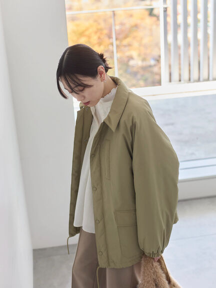 襟付中綿ブルゾン（ブラック/ライトベージュ/カーキ）｜Samansa Mos2 blue（サマンサモスモス ブルー）通販