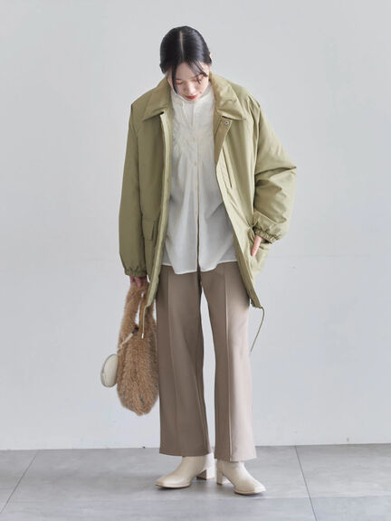 襟付中綿ブルゾン（ブラック/ライトベージュ/カーキ）｜Samansa Mos2 blue（サマンサモスモス ブルー）通販