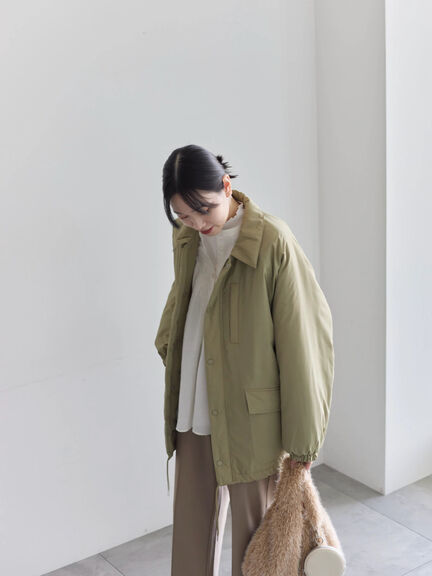 襟付中綿ブルゾン（ブラック/ライトベージュ/カーキ）｜Samansa Mos2 blue（サマンサモスモス ブルー）通販