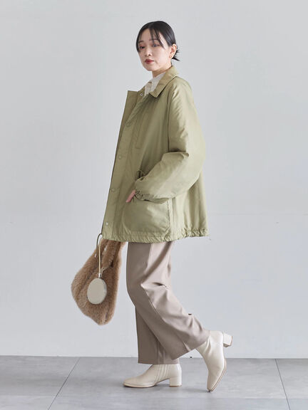 襟付中綿ブルゾン（ブラック/ライトベージュ/カーキ）｜Samansa Mos2 blue（サマンサモスモス ブルー）通販