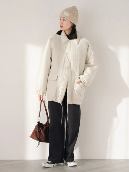 襟付中綿ブルゾン（ブラック/ライトベージュ/カーキ）｜Samansa Mos2 blue（サマンサモスモス ブルー）通販