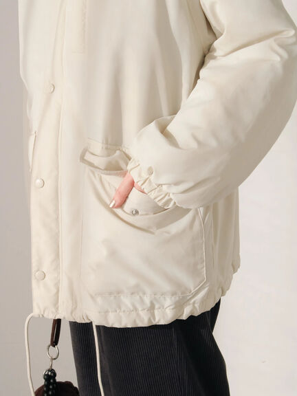 襟付中綿ブルゾン（ブラック/ライトベージュ/カーキ）｜Samansa Mos2 blue（サマンサモスモス ブルー）通販