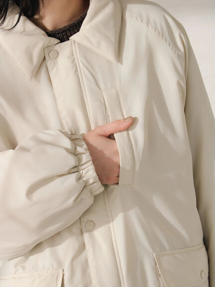 襟付中綿ブルゾン（ブラック/ライトベージュ/カーキ）｜Samansa Mos2 blue（サマンサモスモス ブルー）通販