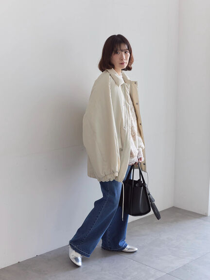 襟付中綿ブルゾン（ブラック/ライトベージュ/カーキ）｜Samansa Mos2 blue（サマンサモスモス ブルー）通販