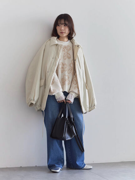 襟付中綿ブルゾン（ブラック/ライトベージュ/カーキ）｜Samansa Mos2 blue（サマンサモスモス ブルー）通販