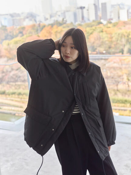 襟付中綿ブルゾン（ブラック/ライトベージュ/カーキ）｜Samansa Mos2 blue（サマンサモスモス ブルー）通販