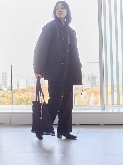 襟付中綿ブルゾン（ブラック/ライトベージュ/カーキ）｜Samansa Mos2 blue（サマンサモスモス ブルー）通販