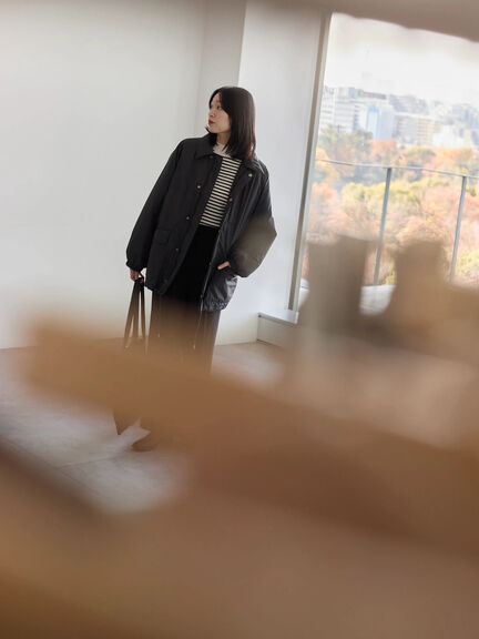 襟付中綿ブルゾン（ブラック/ライトベージュ/カーキ）｜Samansa Mos2 blue（サマンサモスモス ブルー）通販