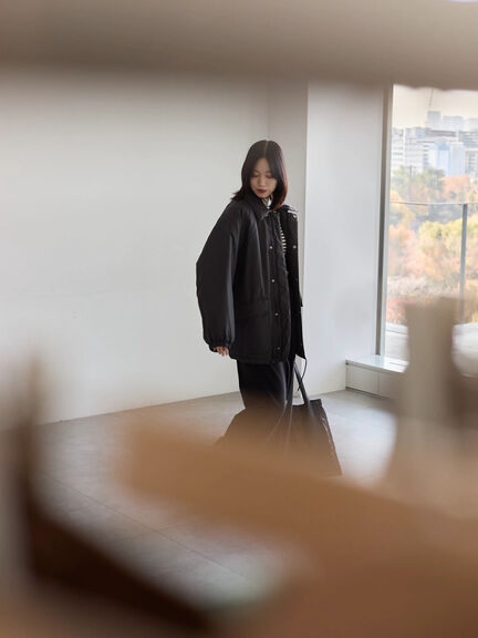 襟付中綿ブルゾン（ブラック/ライトベージュ/カーキ）｜Samansa Mos2 blue（サマンサモスモス ブルー）通販