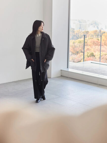 襟付中綿ブルゾン（ブラック/ライトベージュ/カーキ）｜Samansa Mos2 blue（サマンサモスモス ブルー）通販