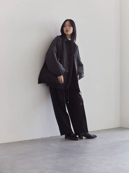 襟付中綿ブルゾン（ブラック/ライトベージュ/カーキ）｜Samansa Mos2 blue（サマンサモスモス ブルー）通販