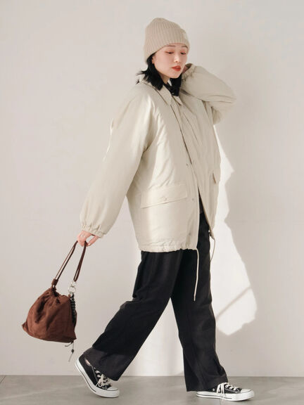 襟付中綿ブルゾン（ブラック/ライトベージュ/カーキ）｜Samansa Mos2 blue（サマンサモスモス ブルー）通販