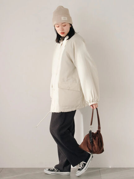 襟付中綿ブルゾン（ブラック/ライトベージュ/カーキ）｜Samansa Mos2 blue（サマンサモスモス ブルー）通販