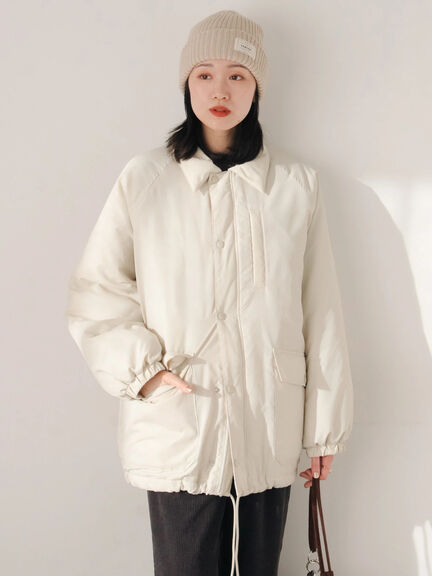 襟付中綿ブルゾン（ブラック/ライトベージュ/カーキ）｜Samansa Mos2 blue（サマンサモスモス ブルー）通販