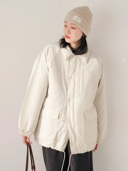 襟付中綿ブルゾン（ブラック/ライトベージュ/カーキ）｜Samansa Mos2 blue（サマンサモスモス ブルー）通販