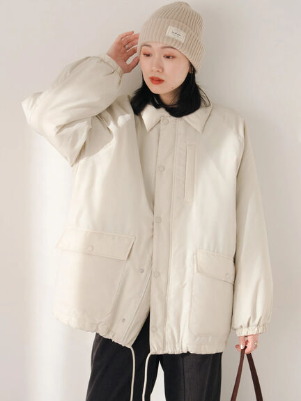 襟付中綿ブルゾン（ブラック/ライトベージュ/カーキ）｜Samansa Mos2 blue（サマンサモスモス ブルー）通販