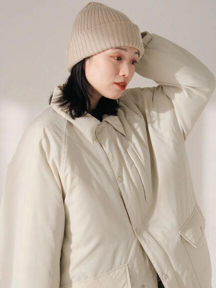 襟付中綿ブルゾン（ブラック/ライトベージュ/カーキ）｜Samansa Mos2 blue（サマンサモスモス ブルー）通販