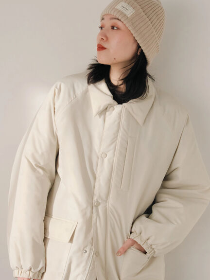 襟付中綿ブルゾン（ブラック/ライトベージュ/カーキ）｜Samansa Mos2 blue（サマンサモスモス ブルー）通販