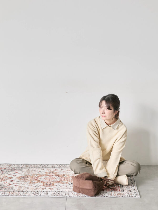 セール】 ◎スクエア編みニット（ブラック/グリーン/キナリ/トップス