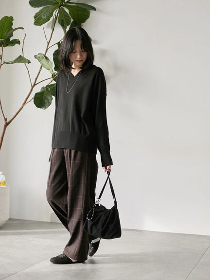 ◎Vネックニットプルオーバー（ブラック/レッド/ブルー/キナリ）｜Samansa Mos2 blue（サマンサモスモス ブルー）通販