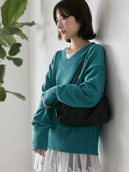 ◎Vネックニットプルオーバー（ブラック/レッド/ブルー/キナリ）｜Samansa Mos2 blue（サマンサモスモス ブルー）通販