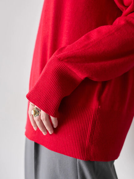 ◎Vネックニットプルオーバー（ブラック/レッド/ブルー/キナリ）｜Samansa Mos2 blue（サマンサモスモス ブルー）通販