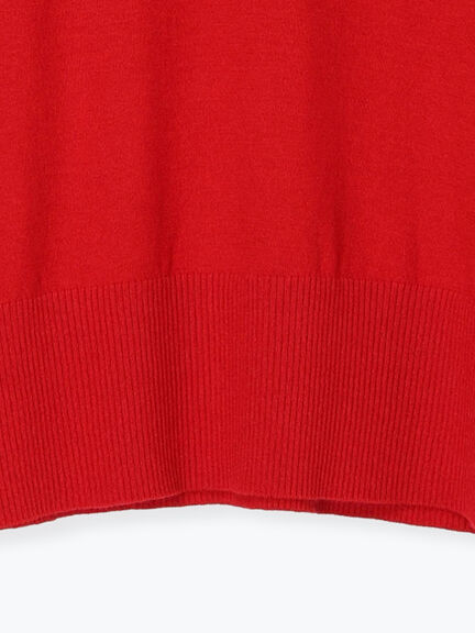 ◎Vネックニットプルオーバー（ブラック/レッド/ブルー/キナリ）｜Samansa Mos2 blue（サマンサモスモス ブルー）通販